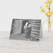 Carte Cowboy lisant une lettre (Fleur jaune)