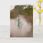 Carte Cowboy man roping stirring up dust out west (Fleur jaune)