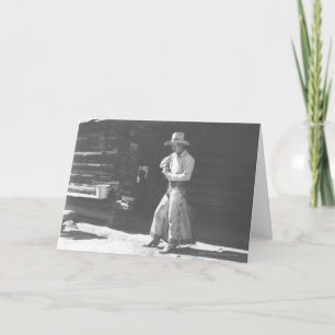 Carte Cowboy mangeant d'un beurre d'arachide Can. de