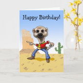 Carte Cowboy Meerkat (Fleur jaune)