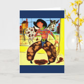 Carte cowboy mignon (Fleur jaune)