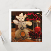 Carte Cowboy Noël Gingbread Homme Holiday (Devant/Arrière en situation)