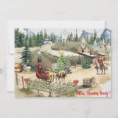 Carte Cowboy Père Noël Gettin "Reindeer Ready" Ca de Noë (Devant)