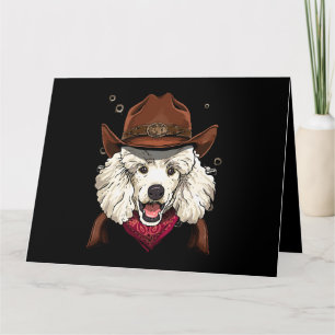 Carte Cowboy Poodle Western Rodeo Cowboy Casquette et Ba