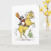 Carte Cowboy Raccoon Joyeux Anniversaire ! (Fleur jaune)