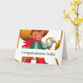 Carte Cowboy Retro Boy Child Cute Western (Fleur jaune)