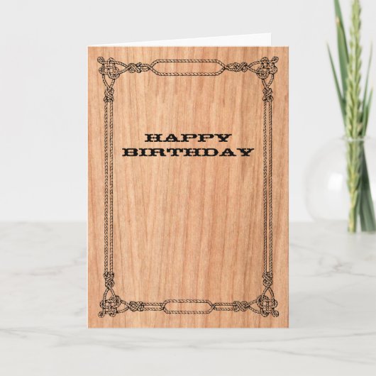 Carte Cowboy Rope Frame Anniversaire (Devant)