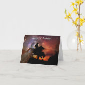 Carte Cowboy Roping et Steer Happy 71e anniversaire (Fleur jaune)