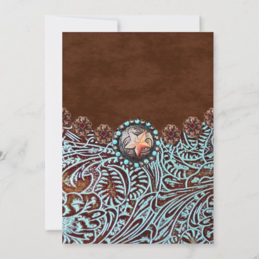 Carte cowboy rustique pays ouest Première communion sain (Dos)