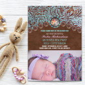 Carte cowboy rustique pays ouest Première communion sain