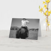 Carte Cowboy sur un cheval avec deux marques (Fleur jaune)