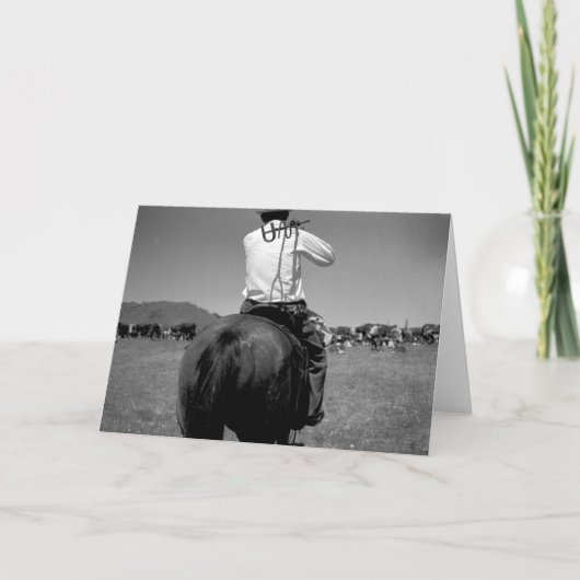 Carte Cowboy sur un cheval avec deux marques (Devant)