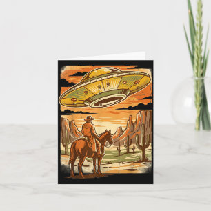 Carte Cowboy Ufo Désert Vintage Alien Sci-fi Western Cou