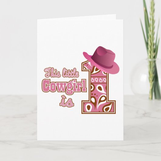 Carte Cowgirl 1er anniversaire (Devant)