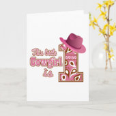 Carte Cowgirl 1er anniversaire (Fleur jaune)