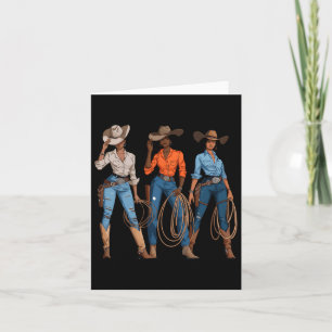 Carte Cowgirl occidentale paysanne afro-américaine noire