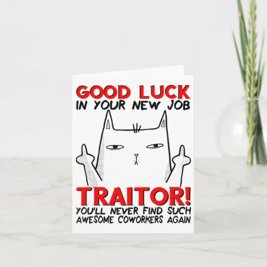 Carte Coworker Leaving, Quitting Going Away, Job Change, (Devant)