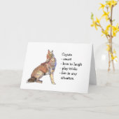 Carte Coyote Totem, Animal Guide Funny Birthday (Fleur jaune)