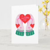 Carte Cozy Mittens with Heart (Fleur jaune)