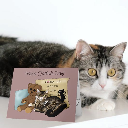 Carte Cozy Tabby Rose Fête des Pères