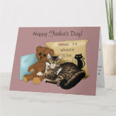 Carte Cozy Tabby Rose Fête des Pères (Devant)