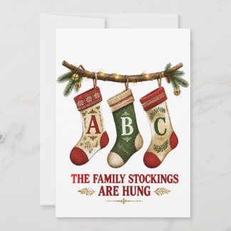 Carte Cozy Vintage Christmas Stockings Card