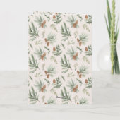 Carte Cozy Warm Christmas Poinsettia Pine Cones Bird (Dos)