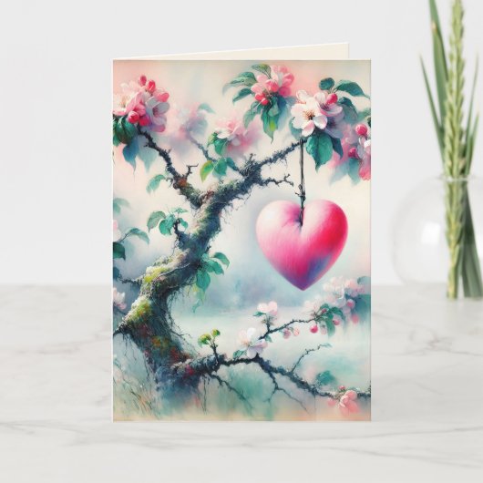 Carte Crabapple Arbre Coeur Saint Valentin (Devant)