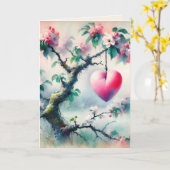 Carte Crabapple Arbre Coeur Saint Valentin (Fleur jaune)