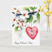 Carte Crabapple Tree Heart Saint-Valentin (Fleur jaune)