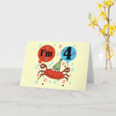 Carte Crabe 4e anniversaire Tshirts et cadeaux (Fleur jaune)