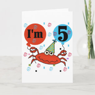 Carte Crabe 5e anniversaire Tshirts et cadeaux