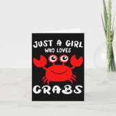 Carte Crabe Amoureux des animaux Cadeau Juste Une Fille (Devant)