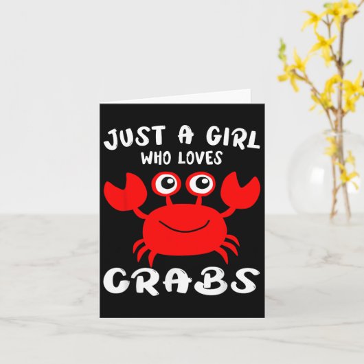 Carte Crabe Amoureux des animaux Cadeau Juste Une Fille (Fleur jaune)