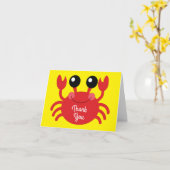 Carte Crabe Anniversaire Soirée Cartoon Enfants (Fleur jaune)