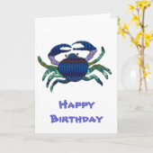 Carte Crabe bleu émaux (Fleur jaune)