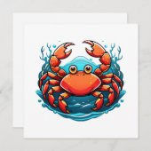 Carte crabe drôle (Devant / Derrière)