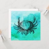 Carte Crabe tiré à la main (Scène de plage) (Créature ma (Devant/Arrière en situation)