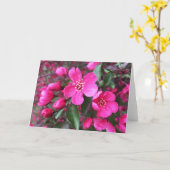 Carte Crabelle rose à fleurs (Fleur jaune)
