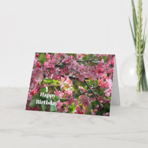 Carte Crabelle rose Photo florale Anniversaire