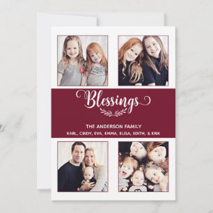 Carte Cranberry rouge PERSONNALISABLE avec points blancs