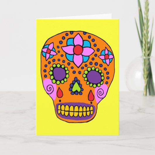 Carte Crâne à sucre d'art populaire mexicain (Devant)