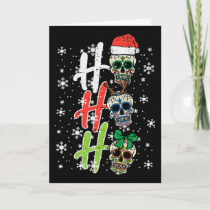 Carte Crâne à sucre de Noël Ho Ho Ho Noël Hommes mexicai
