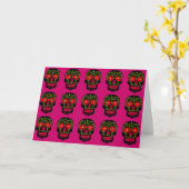 Carte Crâne à sucre noir (Fleur jaune)