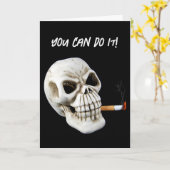 Carte Crâne avec cigarette (Fleur jaune)