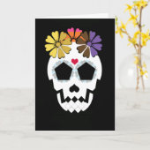 Carte Crâne avec des fleurs (Fleur jaune)