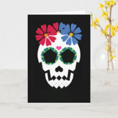 Carte Crâne avec des fleurs (Fleur jaune)