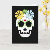 Carte Crâne avec des fleurs (Fleur jaune)