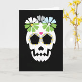 Carte Crâne avec fleurs (Fleur jaune)