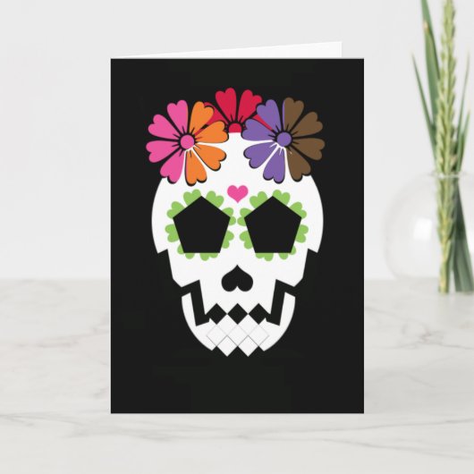 Carte Crâne avec fleurs (Devant)
